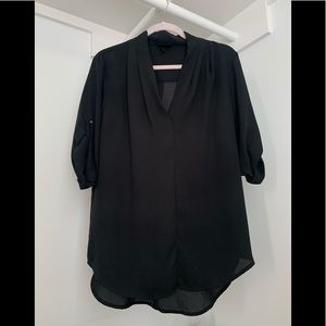 Black V-neck Blouse